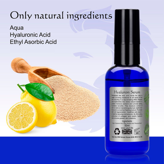 Uzuri Man Hyaluron Serum - Hydrating, Anti-Aging, Vegan Skincare for Men