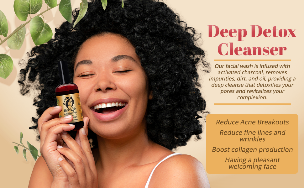 Charcoal Face Wash - Activated Detox, Anti-Aging & Acne Treatment