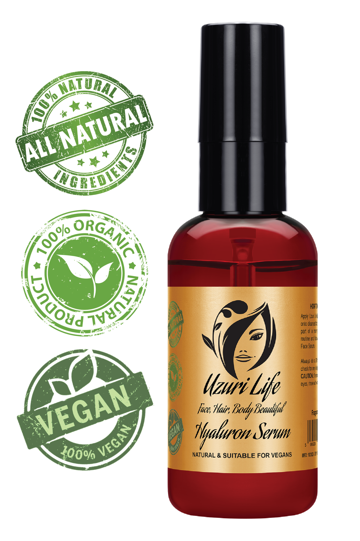 Organic Hyaluron Serum - Hydrating, Vegan, Anti-Aging/wrinkles, Unisex 50ml