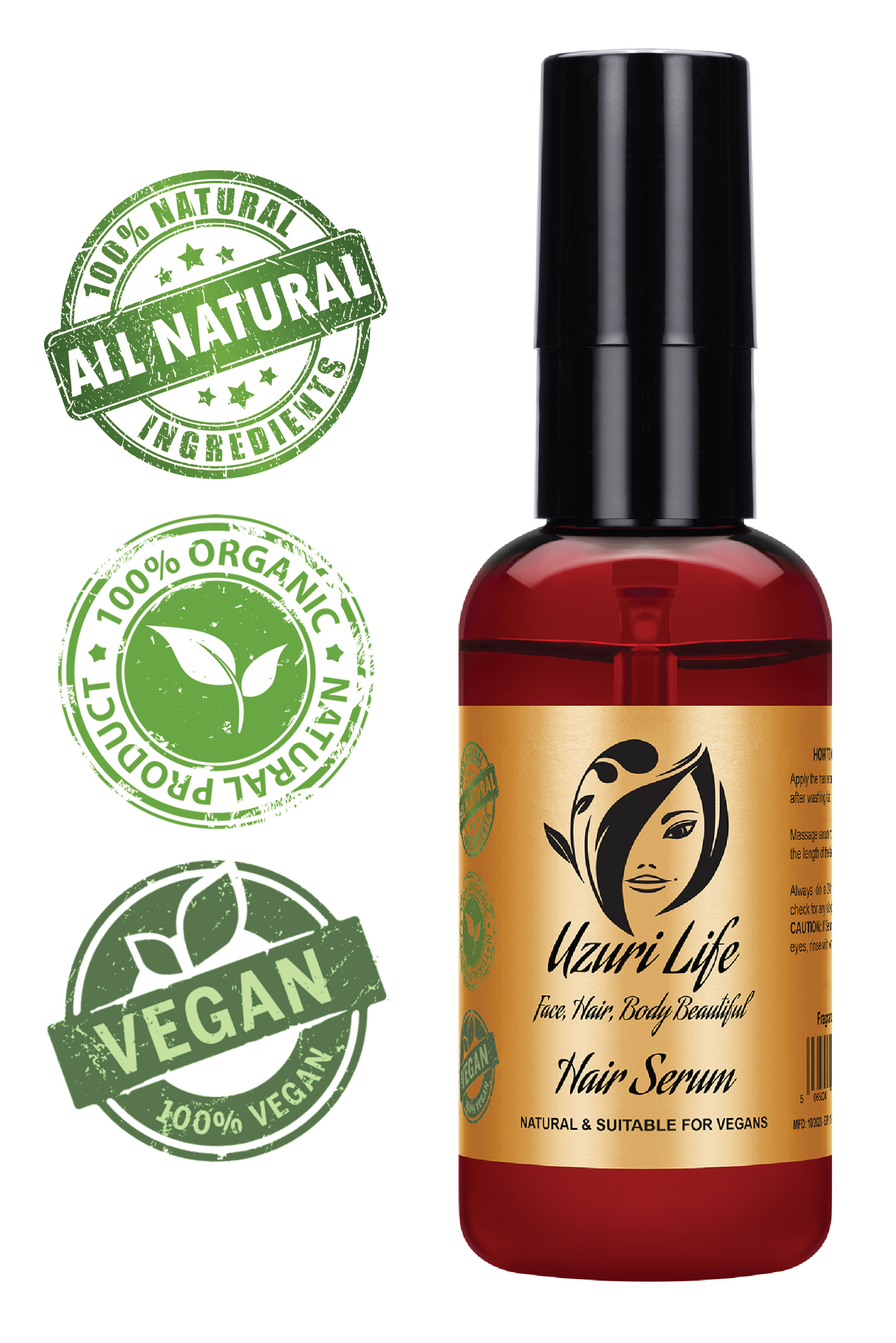 Uzuri Life Complete Face, Hair & Body Care Set - Natural Skincare Solutions