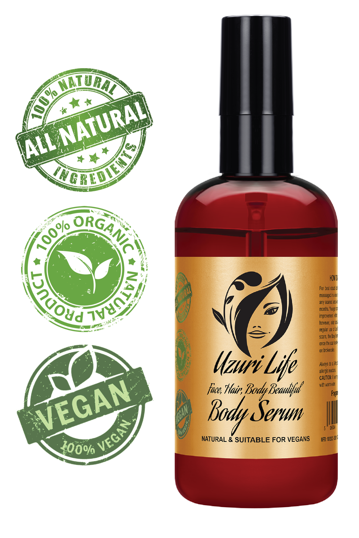 Uzuri Life Complete Face, Hair & Body Care Set - Natural Skincare Solutions