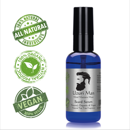 Uzuri Man Beard Serum - Stimulates Growth & Fullness, Reduces Itch, Hydrates